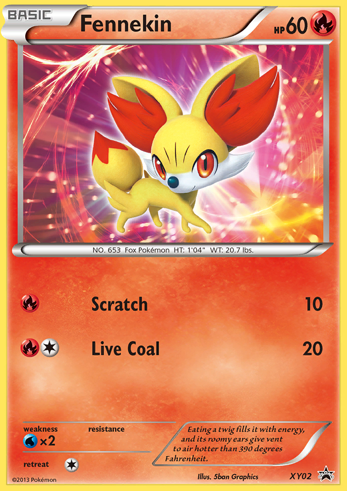 Fennekin Pokémon card, XY Black Star Promos, PR-XY #XY02