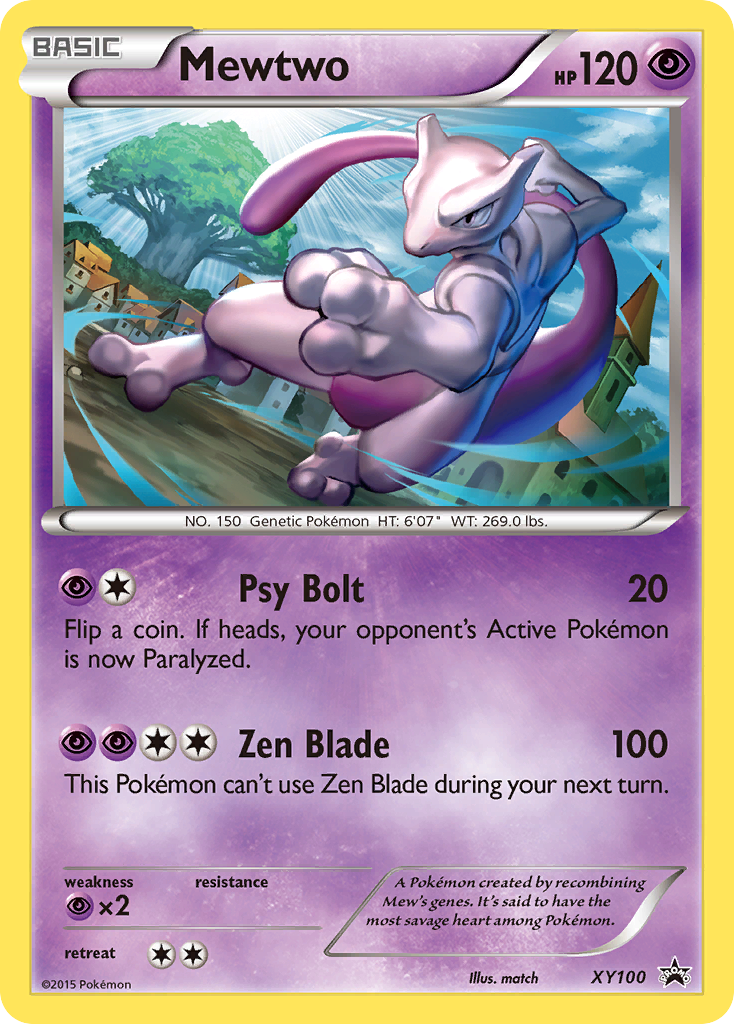 Mewtwo Pokémon card, XY Black Star Promos, PR-XY #XY100