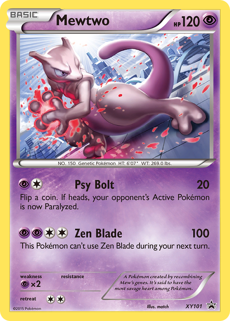 Mewtwo Pokémon card, XY Black Star Promos, PR-XY #XY101