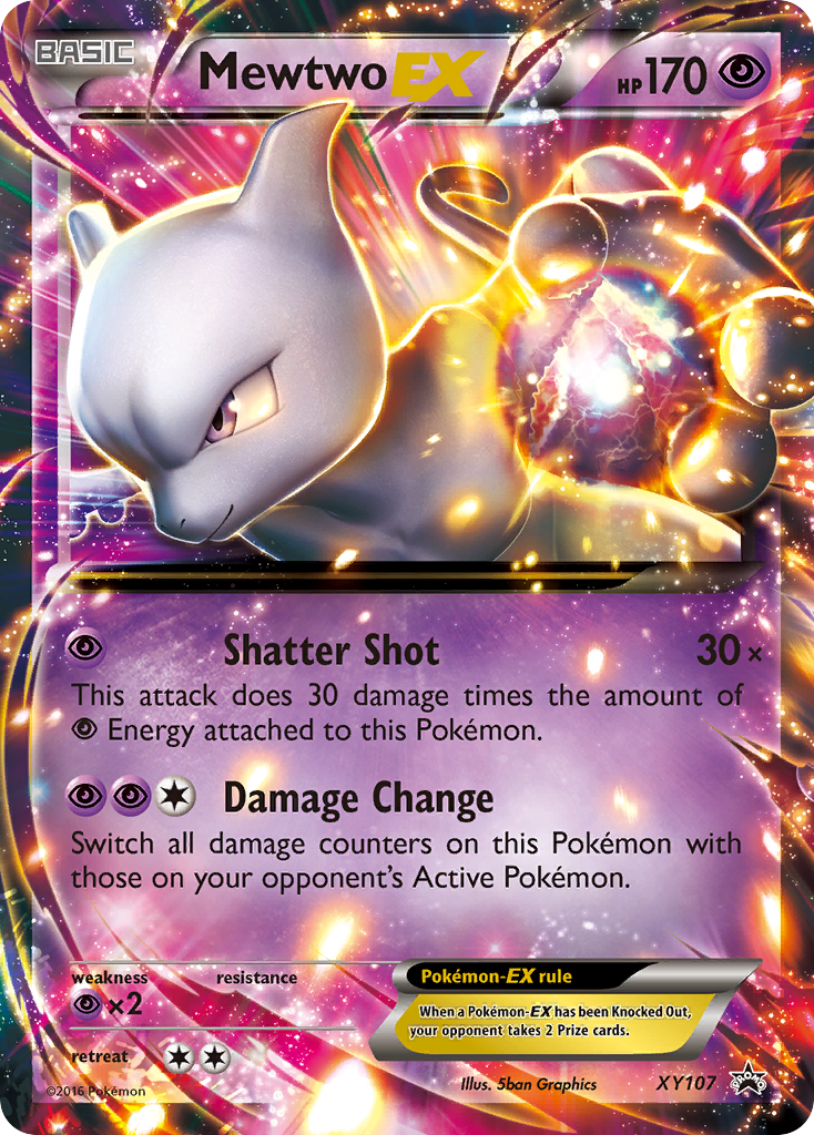 Mewtwo-EX Pokémon card, XY Black Star Promos, PR-XY #XY107
