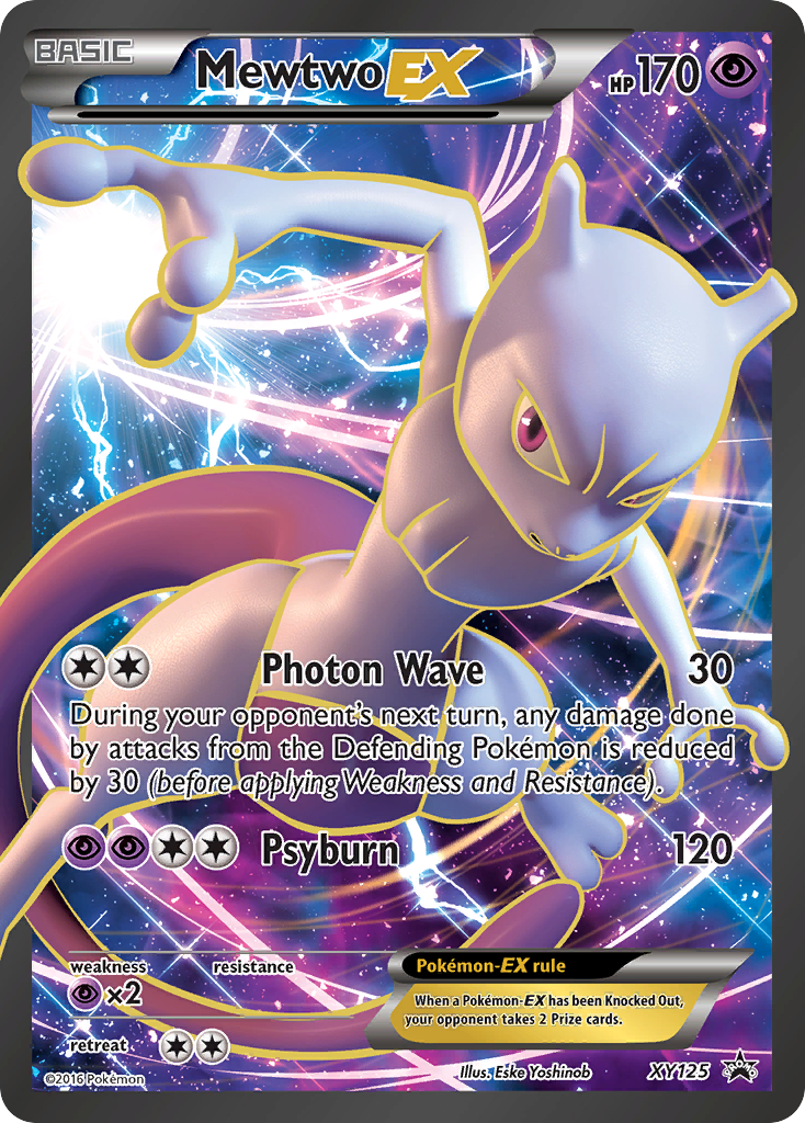 Mewtwo-EX Pokémon card, XY Black Star Promos, PR-XY #XY125