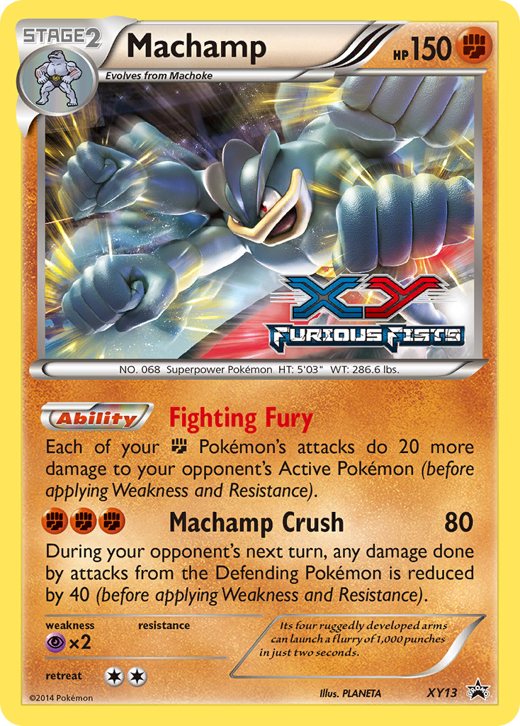 Machamp Pokémon card, XY Black Star Promos, PR-XY #XY13