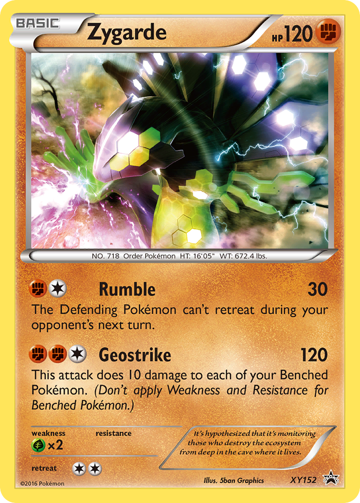 Zygarde Pokémon card, XY Black Star Promos, PR-XY #XY152