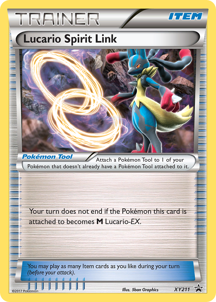 Lucario Spirit Link Pokémon card, XY Black Star Promos, PR-XY #XY211