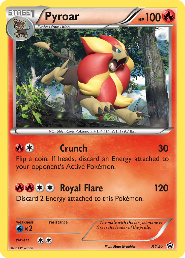 Pyroar Pokémon card, XY Black Star Promos, PR-XY #XY26