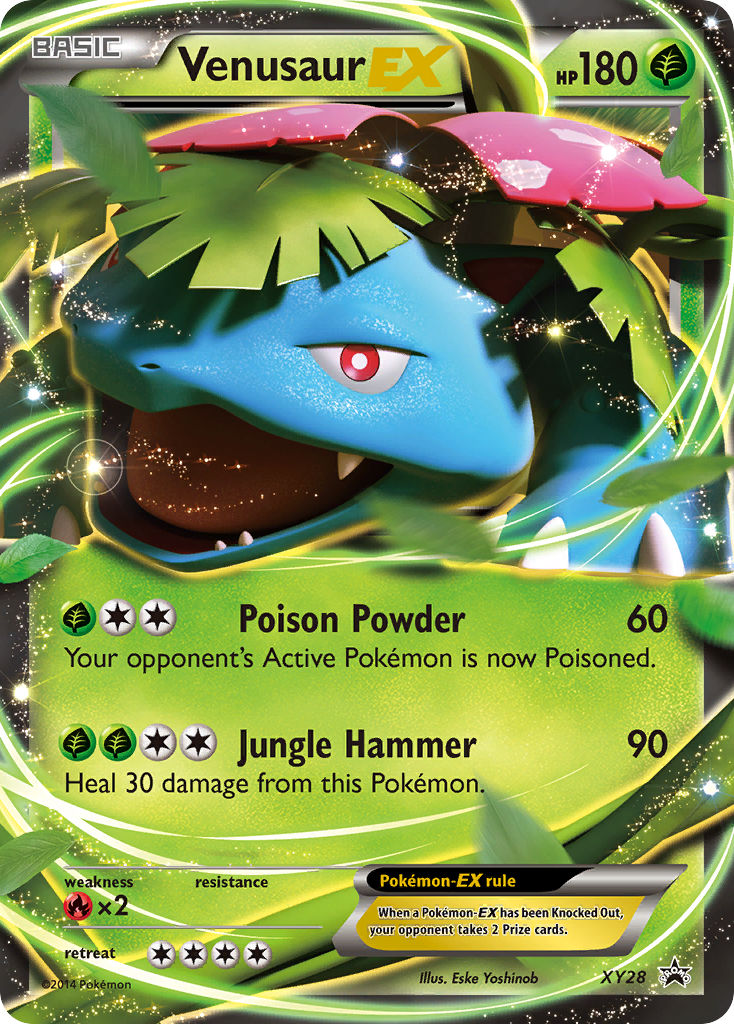 Venusaur-EX Pokémon card, XY Black Star Promos, PR-XY #XY28