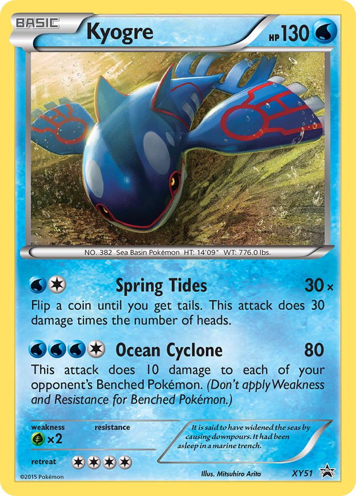 Kyogre Pokémon card, XY Black Star Promos, PR-XY #XY51