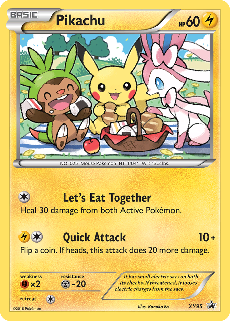 Pikachu Pokémon card, XY Black Star Promos, PR-XY #XY95