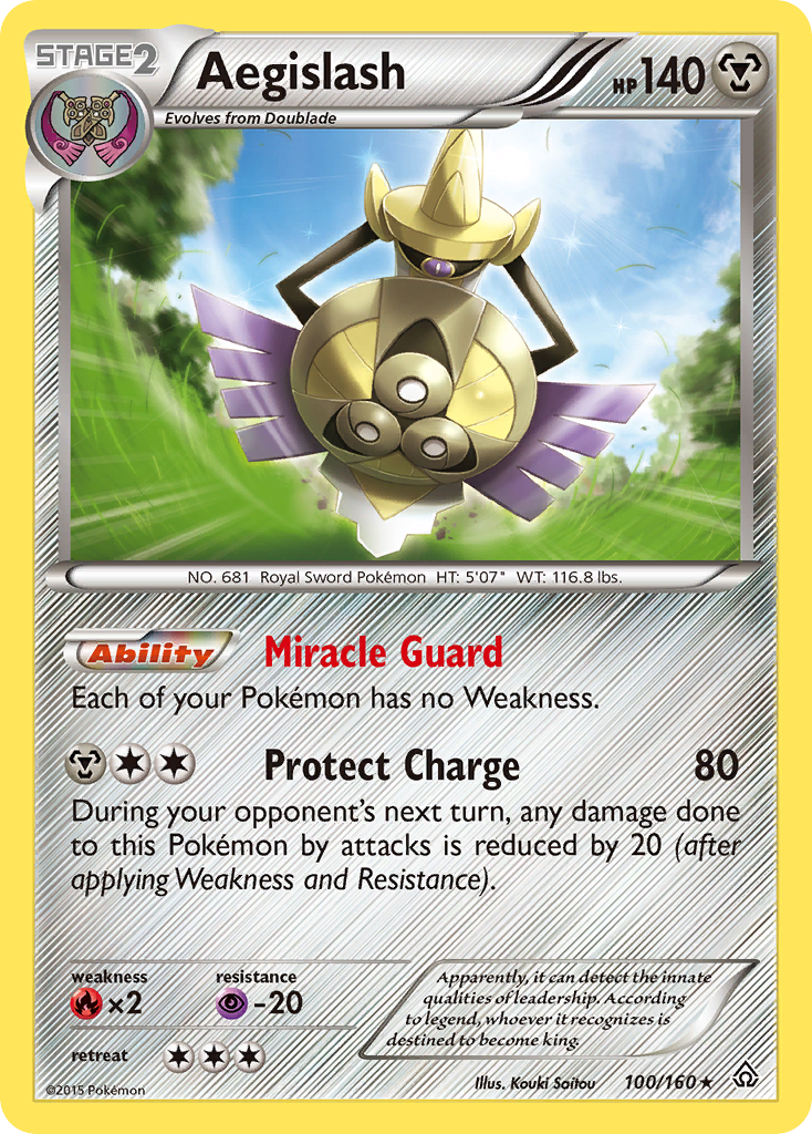Aegislash Pokémon card, Primal Clash, PRC #100