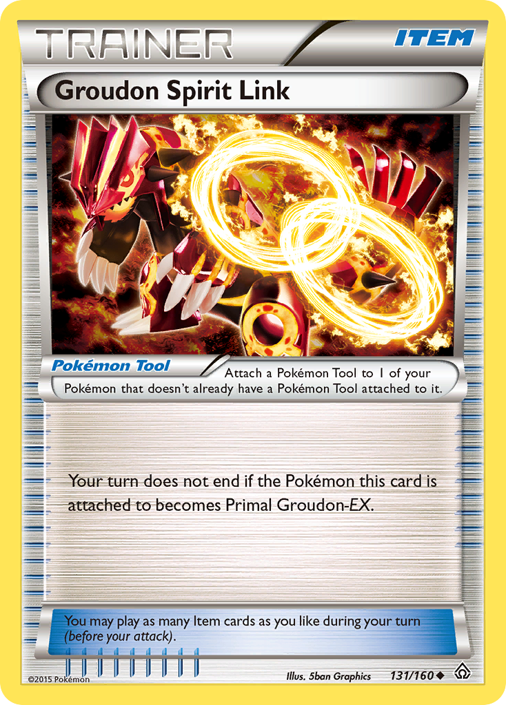 Groudon Spirit Link Pokémon card, Primal Clash, PRC #131
