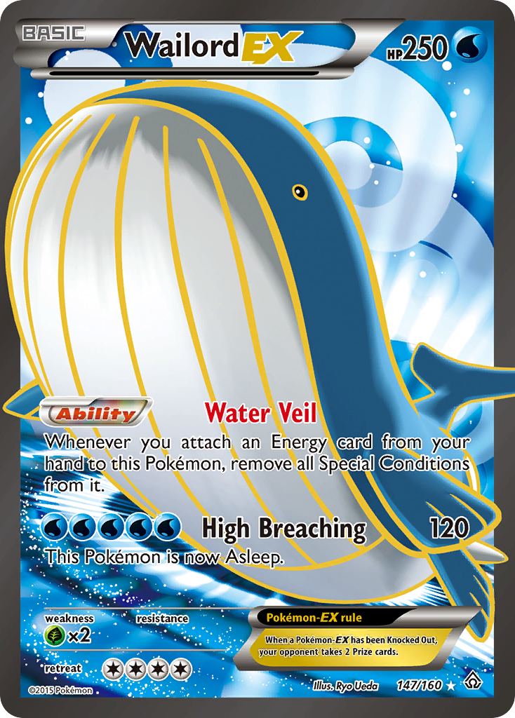 Wailord-EX Pokémon card, Primal Clash, PRC #147