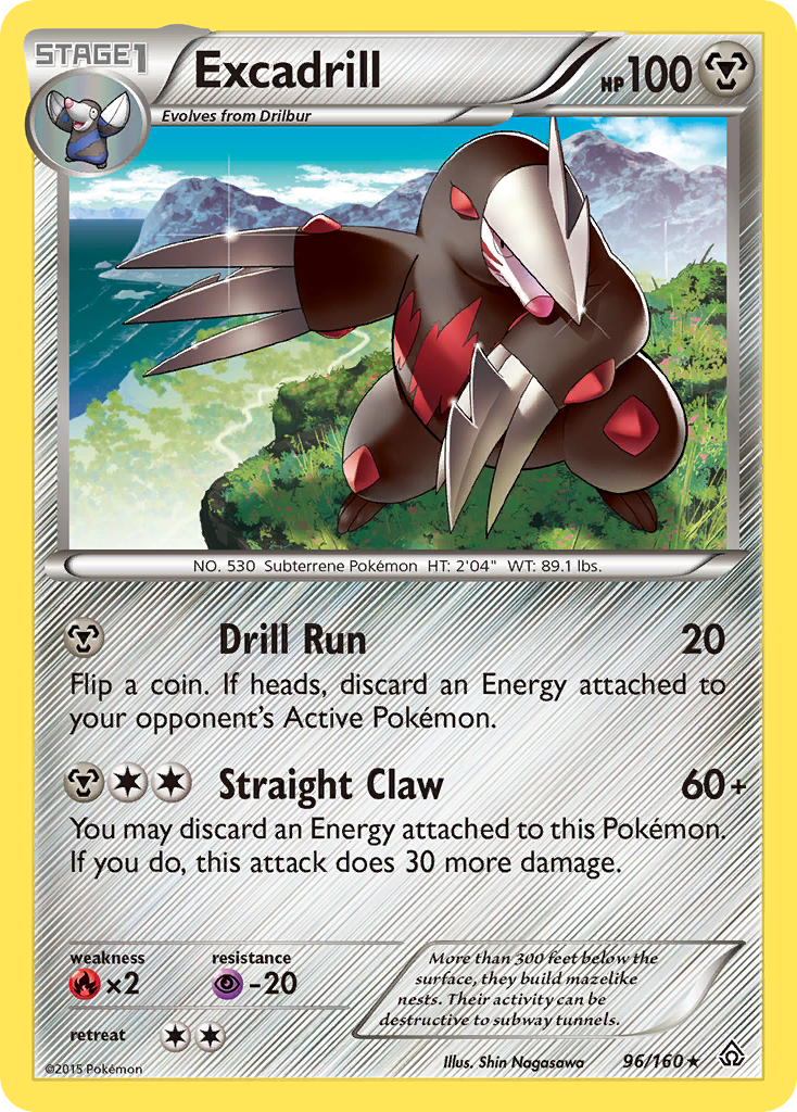 Excadrill Pokémon card, Primal Clash, PRC #96