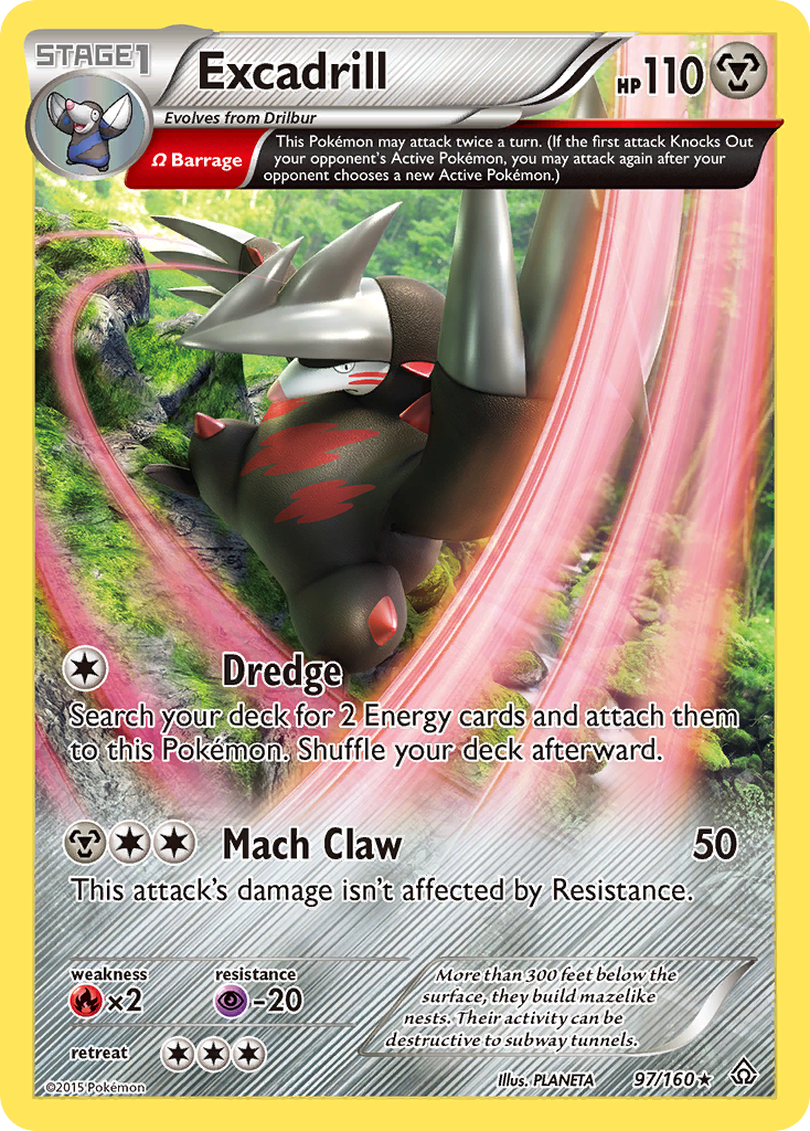 Excadrill Pokémon card, Primal Clash, PRC #97