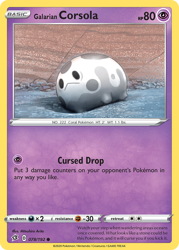 Galarian Corsola Pokémon kartı, Rebel Clash, RCL #78