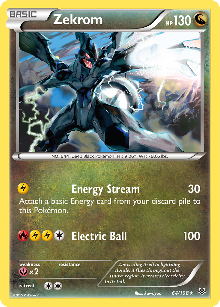 Zekrom Pokémon kartı, Roaring Skies, ROS #64