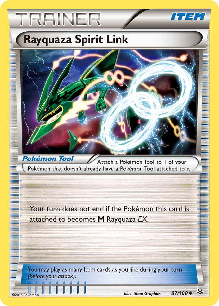 Rayquaza Spirit Link Pokémon kartı, Roaring Skies, ROS #87