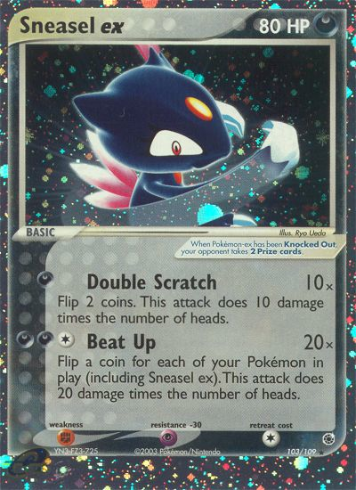 Sneasel ex Pokémon card, Ruby & Sapphire, RS #103