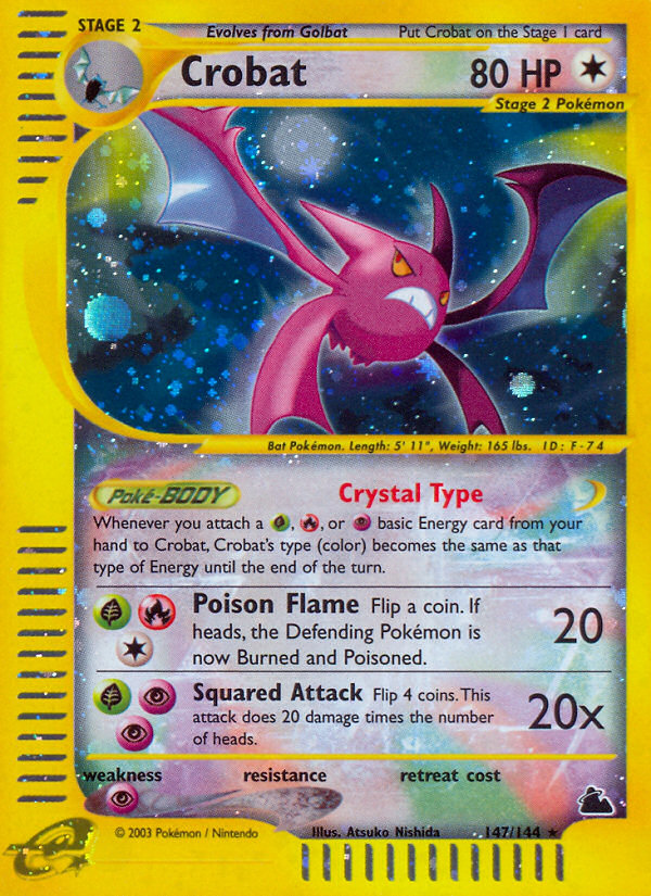 Crobat Pokémon card, Skyridge, SK #147