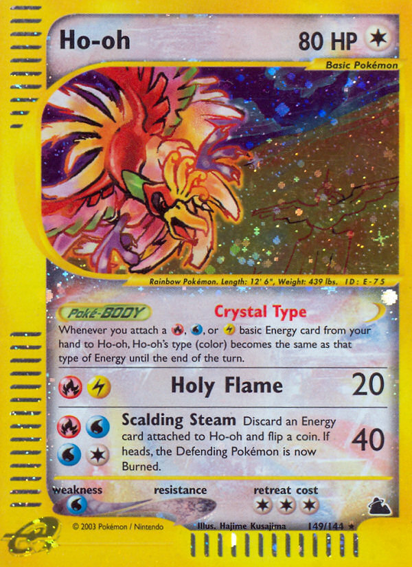 Ho-oh Pokémon card, Skyridge, SK #149