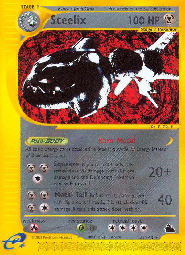 Steelix Pokémon card, Skyridge, SK #31