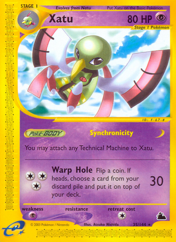 Xatu Pokémon card, Skyridge, SK #35