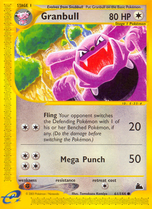 Granbull Pokémon card, Skyridge, SK #61