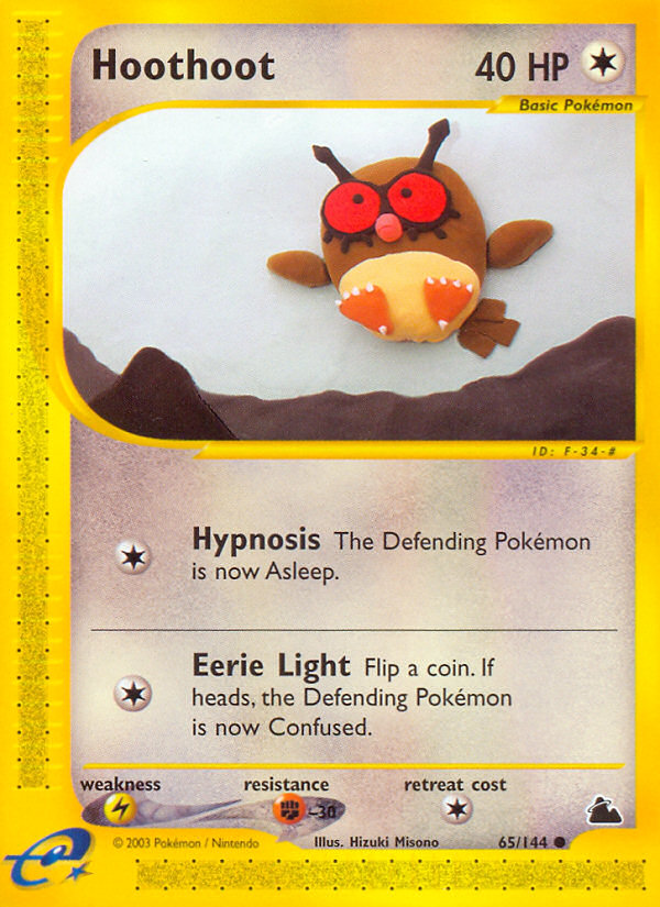 Hoothoot Pokémon card, Skyridge, SK #65
