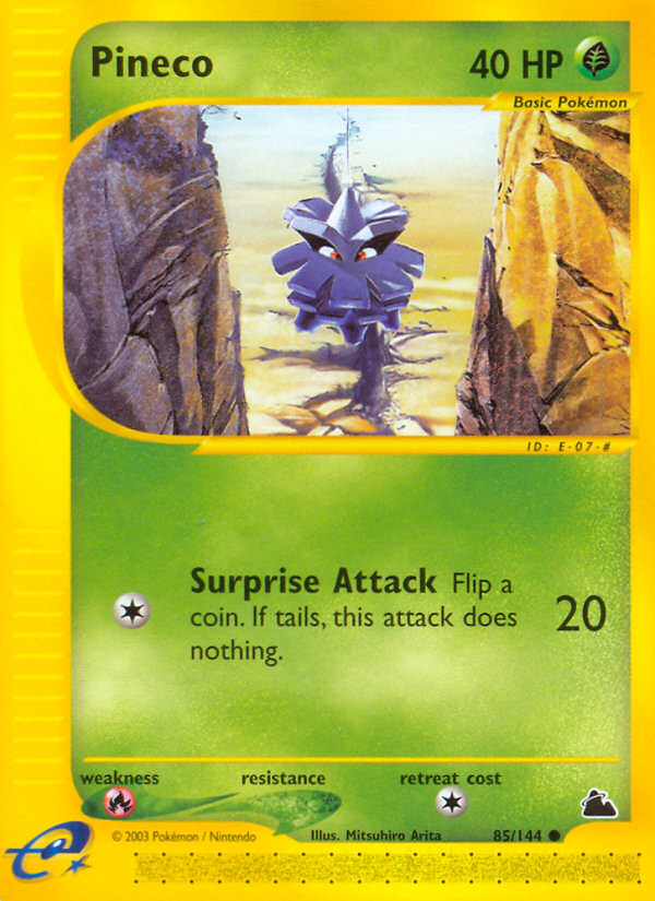 Pineco Pokémon card, Skyridge, SK #85
