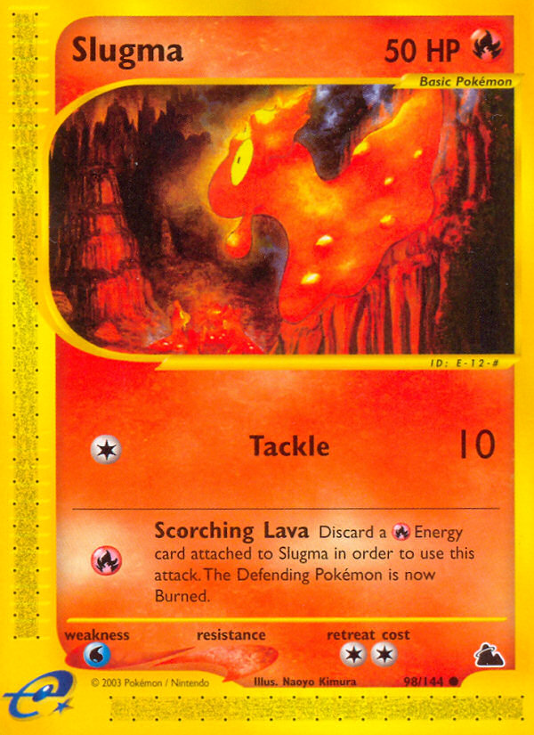 Slugma Pokémon card, Skyridge, SK #98