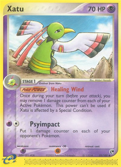 Xatu Pokémon card, Sandstorm, SS #55