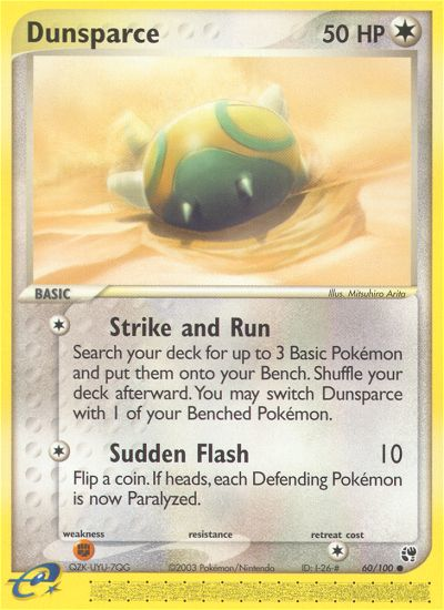 Dunsparce Pokémon card, Sandstorm, SS #60