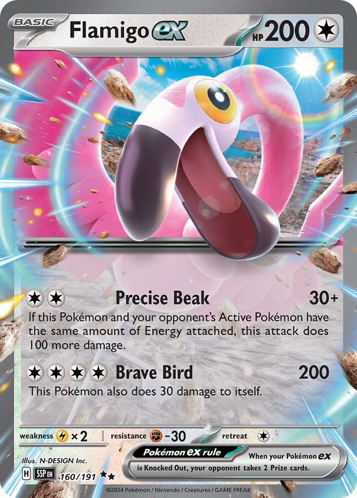 Flamigo ex Pokémon kartı, Surging Sparks, SSP #160