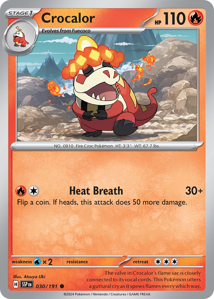 Crocalor Pokémon kartı, Surging Sparks, SSP #30