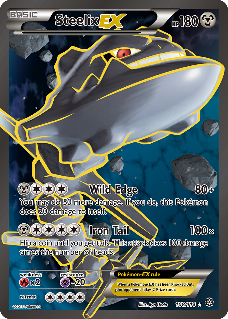 Steelix-EX Pokémon card, Steam Siege, STS #108