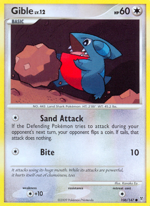 Gible Pokémon kartı, Supreme Victors, SV #106