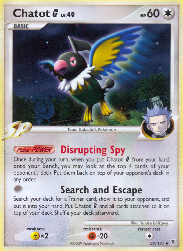 Chatot G Pokémon kartı, Supreme Victors, SV #54