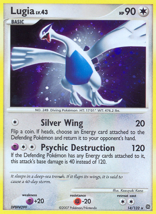 Lugia Pokémon card, Secret Wonders, SW #14