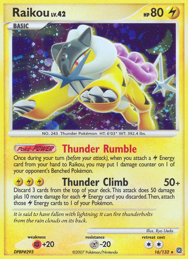 Raikou Pokémon card, Secret Wonders, SW #16