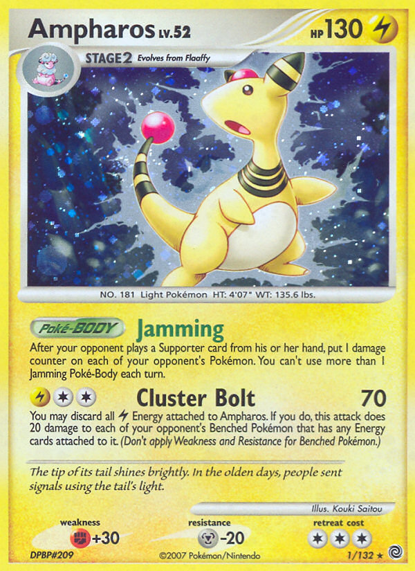 Ampharos Pokémon card, Secret Wonders, SW #1