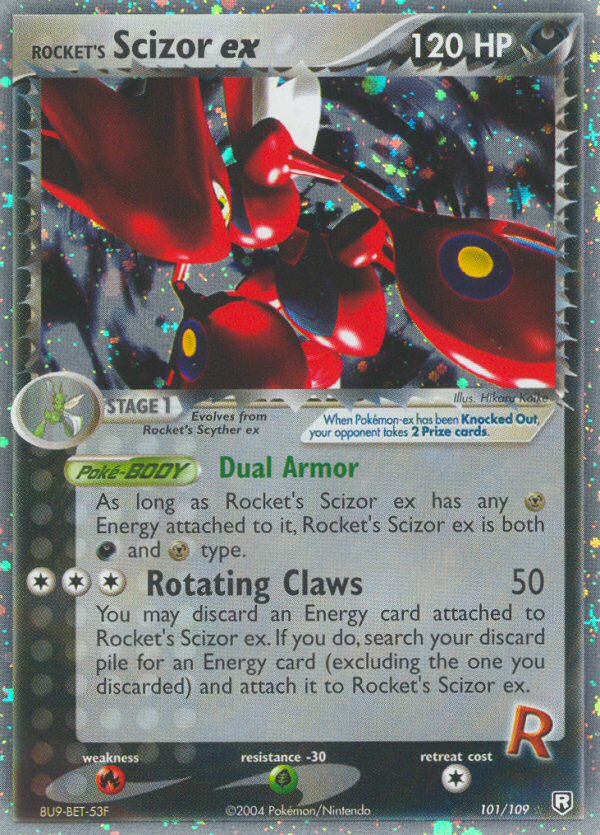 Rocket's Scizor ex Pokémon card, Team Rocket Returns, TRR #101