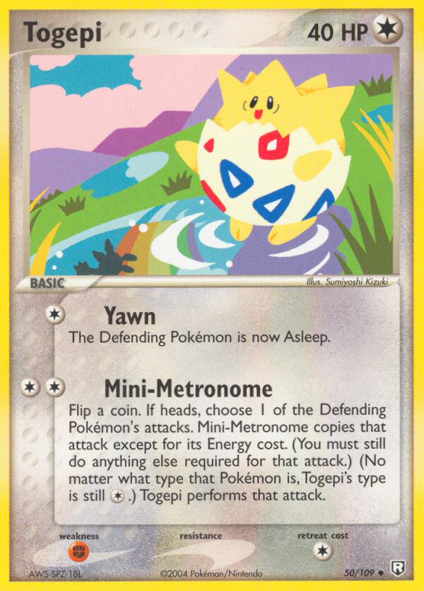 Togepi Pokémon card, Team Rocket Returns, TRR #50