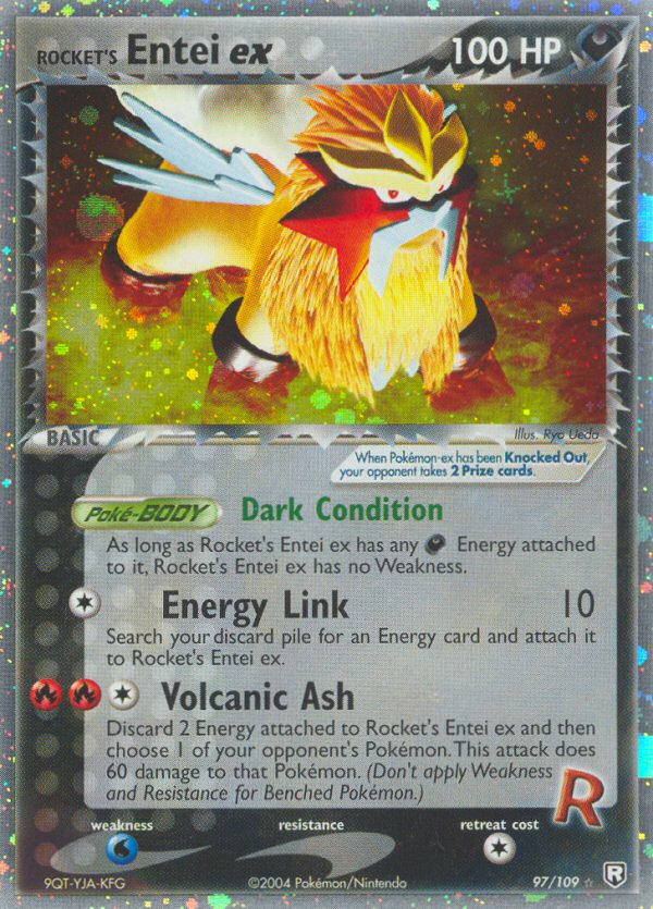 Rocket's Entei ex Pokémon card, Team Rocket Returns, TRR #97