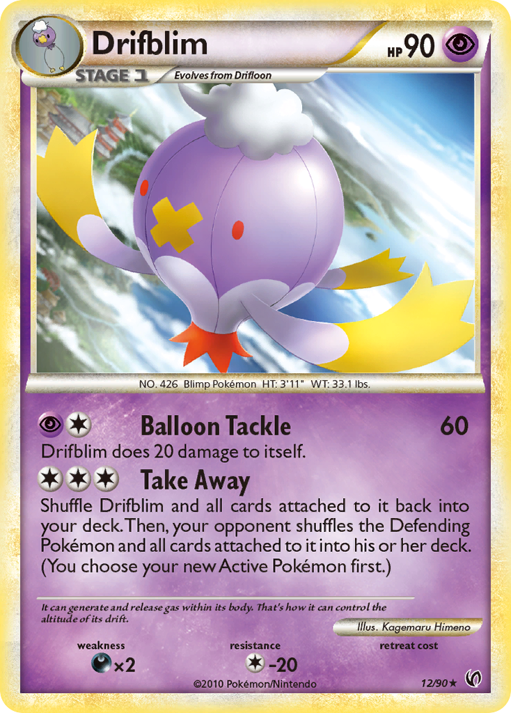Drifblim Pokémon kartı, HS—Undaunted, UD #12