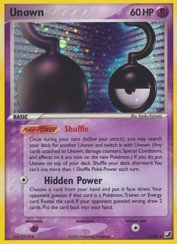 Unown Pokémon kartı, Unseen Forces, UF #?