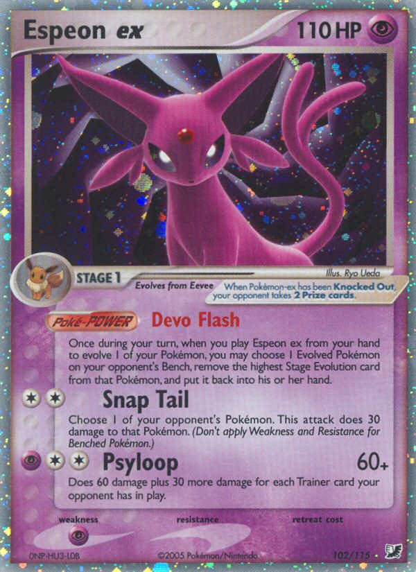 Espeon ex Pokémon kartı, Unseen Forces, UF #102