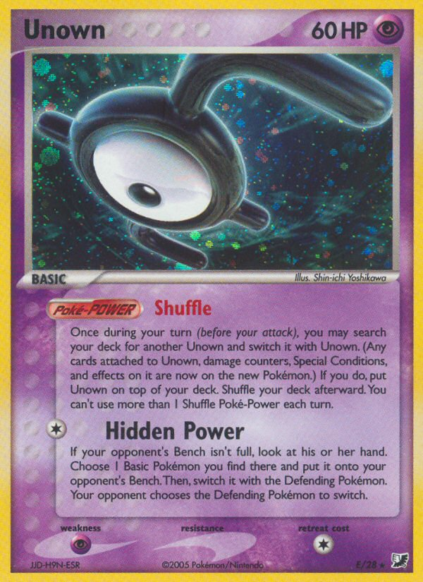 Unown Pokémon kartı, Unseen Forces, UF #E