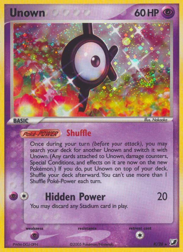 Unown Pokémon kartı, Unseen Forces, UF #K