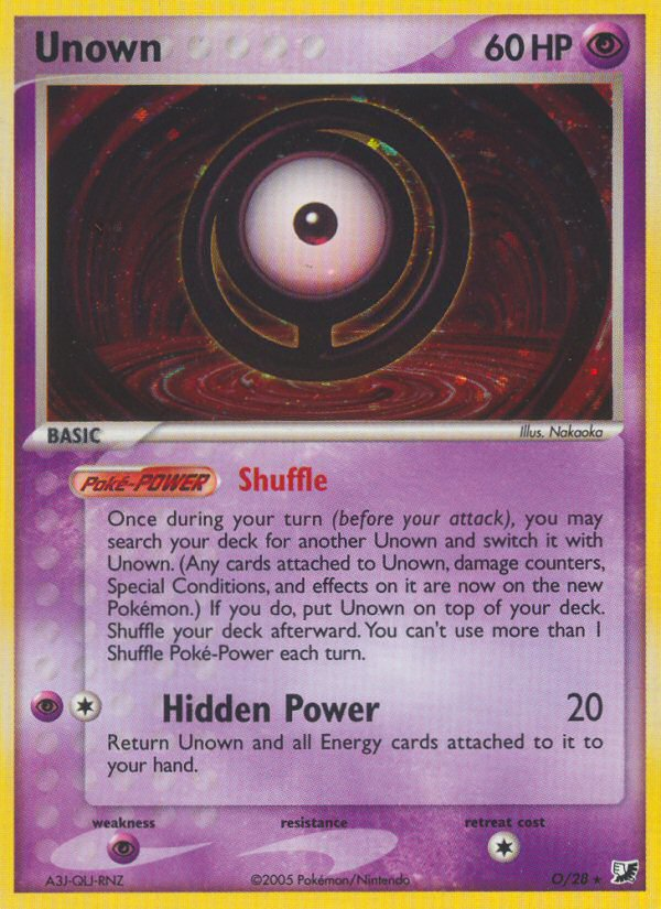 Unown Pokémon kartı, Unseen Forces, UF #O
