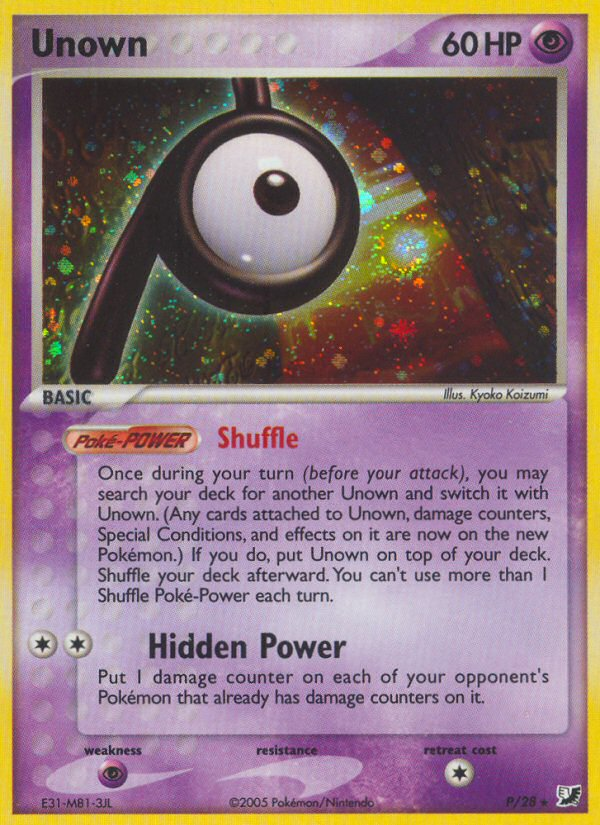 Unown Pokémon kartı, Unseen Forces, UF #P