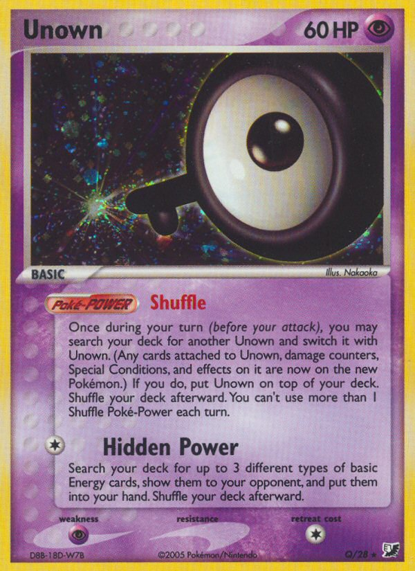 Unown Pokémon kartı, Unseen Forces, UF #Q